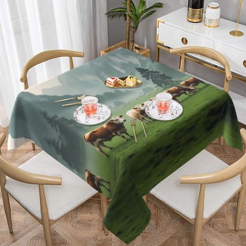 WZYWHJ Quadratische dekorative Tischdecke, 152,4 x 152,4 cm, waschbare und wiederverwendbare Alpenrinder-Muster WZYWHJ Quadratische dekorative Tischdecke, 152,4 x 152,4 cm, waschbare und wiederverwendbare Alpenrinder-Muster von WZYWHJ
