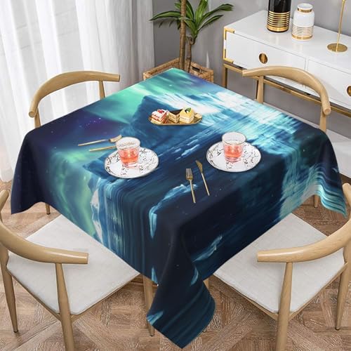 WZYWHJ Quadratische dekorative Tischdecke, 152,4 x 152,4 cm, waschbare und wiederverwendbare Aurora- und Eisbergs-Drucke WZYWHJ Quadratische dekorative Tischdecke, 152,4 x 152,4 cm, waschbare und wiederverwendbare Aurora- und Eisbergs-Drucke von WZYWHJ
