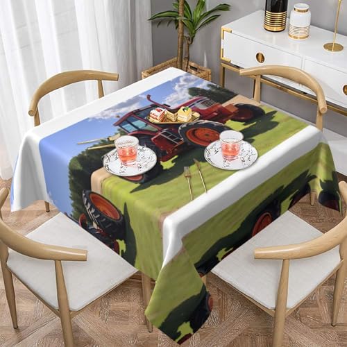 WZYWHJ Quadratische dekorative Tischdecke, 152,4 x 152,4 cm, waschbare und wiederverwendbare Bauernhof-Traktor-Muster WZYWHJ Quadratische dekorative Tischdecke, 152,4 x 152,4 cm, waschbare und wiederverwendbare Bauernhof-Traktor-Muster von WZYWHJ