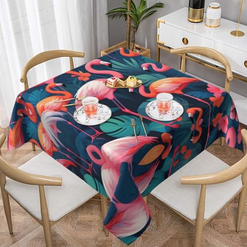 WZYWHJ Quadratische dekorative Tischdecke, 152,4 x 152,4 cm, waschbare und wiederverwendbare Flamingo-Flocke WZYWHJ Quadratische dekorative Tischdecke, 152,4 x 152,4 cm, waschbare und wiederverwendbare Flamingo-Flocke von WZYWHJ