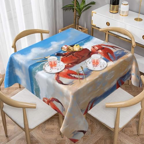 WZYWHJ Quadratische dekorative Tischdecke, 152,4 x 152,4 cm, waschbare und wiederverwendbare Krabben am Strand WZYWHJ Quadratische dekorative Tischdecke, 152,4 x 152,4 cm, waschbare und wiederverwendbare Krabben am Strand von WZYWHJ