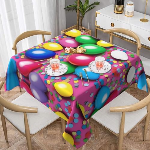WZYWHJ Quadratische dekorative Tischdecke, 152,4 x 152,4 cm, waschbare und wiederverwendbare Luftballons, Konfettibild WZYWHJ Quadratische dekorative Tischdecke, 152,4 x 152,4 cm, waschbare und wiederverwendbare Luftballons, Konfettibild von WZYWHJ