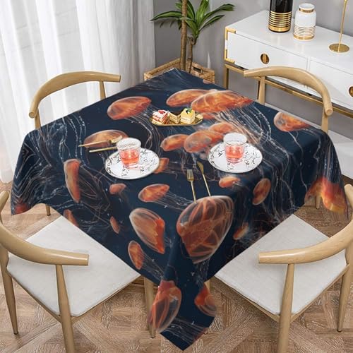 WZYWHJ Quadratische dekorative Tischdecke, 152,4 x 152,4 cm, waschbare und wiederverwendbare Quallen-Schwarm-Muster WZYWHJ Quadratische dekorative Tischdecke, 152,4 x 152,4 cm, waschbare und wiederverwendbare Quallen-Schwarm-Muster von WZYWHJ