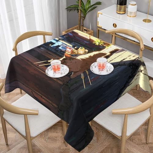 WZYWHJ Quadratische dekorative Tischdecke, 152,4 x 152,4 cm, waschbare und wiederverwendbare Streunkatze in der Gasse WZYWHJ Quadratische dekorative Tischdecke, 152,4 x 152,4 cm, waschbare und wiederverwendbare Streunkatze in der Gasse von WZYWHJ