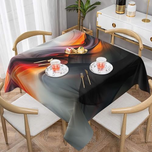 WZYWHJ Quadratische dekorative Tischdecke, 152,4 x 152,4 cm, waschbare und wiederverwendbare Tintenspritzlinien, Bild WZYWHJ Quadratische dekorative Tischdecke, 152,4 x 152,4 cm, waschbare und wiederverwendbare Tintenspritzlinien, Bild von WZYWHJ