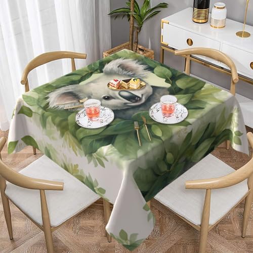 WZYWHJ Quadratische dekorative Tischdecke, 152,4 x 152,4 cm, waschbare und wiederverwendbare grüne Blätter, Koala-Druck WZYWHJ Quadratische dekorative Tischdecke, 152,4 x 152,4 cm, waschbare und wiederverwendbare grüne Blätter, Koala-Druck von WZYWHJ
