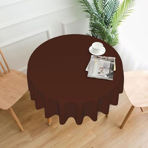 WZYWHJ Runde, lange Tischdecke mit kastanienbraunem Aufdruck, kein Überlaufen und Knittern, Esstischdecke, 152,4 cm WZYWHJ Runde, lange Tischdecke mit kastanienbraunem Aufdruck, kein Überlaufen und Knittern, Esstischdecke, 152,4 cm von WZYWHJ