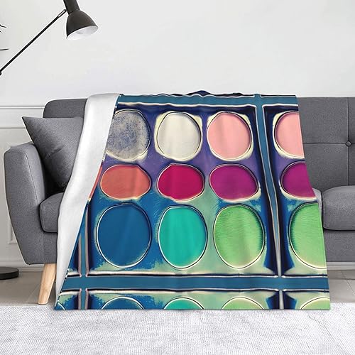 WZYWHJ Runde Farbpalette, bedruckte Decken, Überwürfe – leicht, warm, bequem, weich, langlebig, für Zuhause, praktische Erholung im Freien WZYWHJ Runde Farbpalette, bedruckte Decken, Überwürfe – leicht, warm, bequem, weich, langlebig, für Zuhause, praktische Erholung im Freien von WZYWHJ