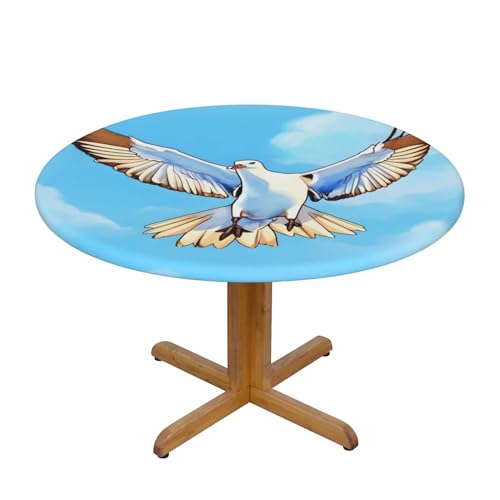 WZYWHJ Runde Tischdecke, Möwen im Flug, wasserdicht, knitterfrei, für Esstisch, Dekoration, Tischdecke von WZYWHJ