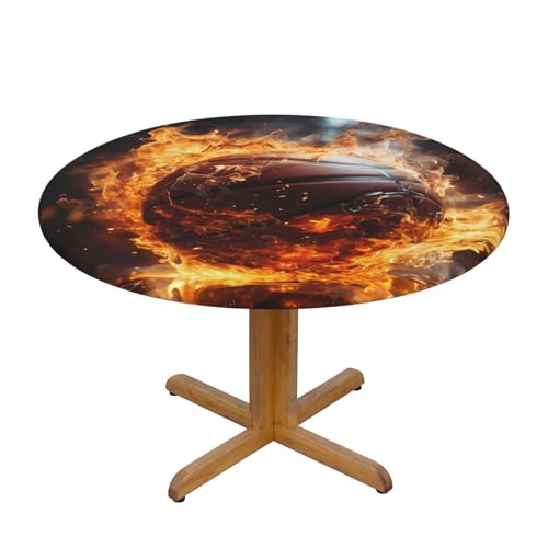 WZYWHJ Runde Tischdecke, Motiv: Basketball auf Feuer und Wasser, Flamme, Spritzer, wasserdicht, knitterfrei, für Esstisch, Dekoration, Tischdecke WZYWHJ Runde Tischdecke, Motiv: Basketball auf Feuer und Wasser, Flamme, Spritzer, wasserdicht, knitterfrei, für Esstisch, Dekoration, Tischdecke von WZYWHJ