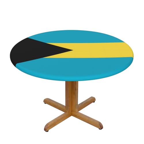 WZYWHJ Runde Tischdecke, Motiv: Flagge der Bahamas, wasserdicht, knitterfrei, für Esstisch, Dekoration, Tischdecke von WZYWHJ