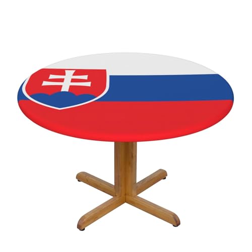 WZYWHJ Runde Tischdecke, Motiv: Flagge der Slowakei, wasserdicht, knitterfrei, für Esstisch, Dekoration, Tischdecke von WZYWHJ