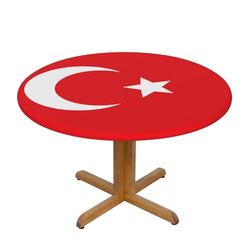WZYWHJ Runde Tischdecke, Motiv: Flagge der Türkei, wasserdicht, knitterfrei, für Esstisch, Dekoration, Tischdecke WZYWHJ Runde Tischdecke, Motiv: Flagge der Türkei, wasserdicht, knitterfrei, für Esstisch, Dekoration, Tischdecke von WZYWHJ