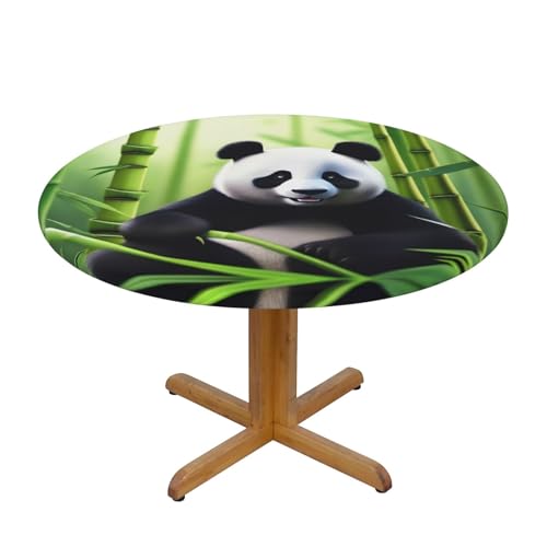 WZYWHJ Runde Tischdecke, Motiv: süßer Panda, wasserfest, knitterfrei, für Esstisch, Dekoration, Tischdecke WZYWHJ Runde Tischdecke, Motiv: süßer Panda, wasserfest, knitterfrei, für Esstisch, Dekoration, Tischdecke von WZYWHJ