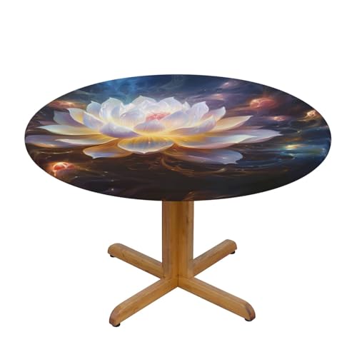 WZYWHJ Runde Tischdecke mit Blumenmotiv und Strasssteinen, wasserdicht, knitterfrei, für Esstisch, Dekoration, Tischdecke WZYWHJ Runde Tischdecke mit Blumenmotiv und Strasssteinen, wasserdicht, knitterfrei, für Esstisch, Dekoration, Tischdecke von WZYWHJ