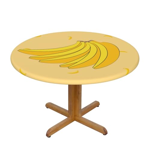 WZYWHJ Runde Tischdecke mit Cartoon-Bananen-Druck, wasserdicht, knitterfrei, für Esstischdekoration, Tischdecke WZYWHJ Runde Tischdecke mit Cartoon-Bananen-Druck, wasserdicht, knitterfrei, für Esstischdekoration, Tischdecke von WZYWHJ