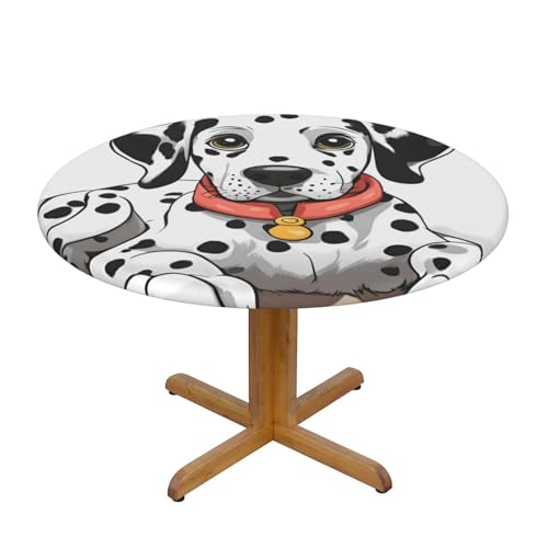WZYWHJ Runde Tischdecke mit Cartoon-Dalmatiner-Druck, wasserdicht, knitterfrei, für Esstisch, Dekoration, Tischdecke WZYWHJ Runde Tischdecke mit Cartoon-Dalmatiner-Druck, wasserdicht, knitterfrei, für Esstisch, Dekoration, Tischdecke von WZYWHJ