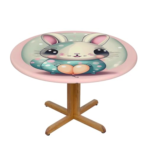WZYWHJ Runde Tischdecke mit Cartoon-Hasen-Druck, wasserdicht, knitterfrei, für Esstischdekoration, Tischdecke WZYWHJ Runde Tischdecke mit Cartoon-Hasen-Druck, wasserdicht, knitterfrei, für Esstischdekoration, Tischdecke von WZYWHJ