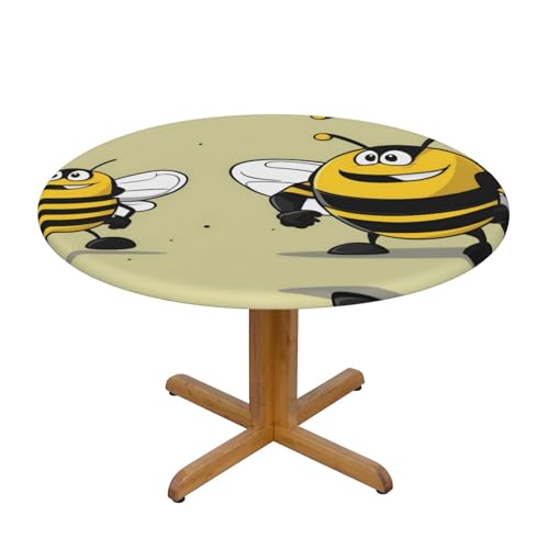 WZYWHJ Runde Tischdecke mit Cartoon-Hummel-Druck, wasserdicht, knitterfrei, für Esstisch, Dekoration, Tischdecke WZYWHJ Runde Tischdecke mit Cartoon-Hummel-Druck, wasserdicht, knitterfrei, für Esstisch, Dekoration, Tischdecke von WZYWHJ