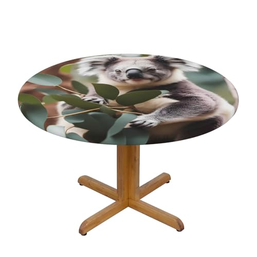WZYWHJ Runde Tischdecke mit Cartoon-Koala-Druck, wasserdicht, knitterfrei, für Esstisch, Dekoration, Tischdecke WZYWHJ Runde Tischdecke mit Cartoon-Koala-Druck, wasserdicht, knitterfrei, für Esstisch, Dekoration, Tischdecke von WZYWHJ