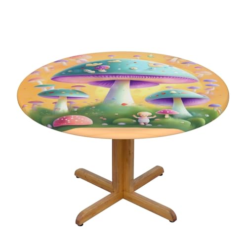 WZYWHJ Runde Tischdecke mit Fantasie-Pilz-Druck, wasserdicht, knitterfrei, für Esstisch, Dekoration, Tischdecke WZYWHJ Runde Tischdecke mit Fantasie-Pilz-Druck, wasserdicht, knitterfrei, für Esstisch, Dekoration, Tischdecke von WZYWHJ