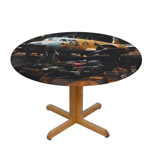WZYWHJ Runde Tischdecke mit Flugzeugmaschinen-Druck, wasserdicht, knitterfrei, für Esstisch, Dekoration, Tischdecke WZYWHJ Runde Tischdecke mit Flugzeugmaschinen-Druck, wasserdicht, knitterfrei, für Esstisch, Dekoration, Tischdecke von WZYWHJ