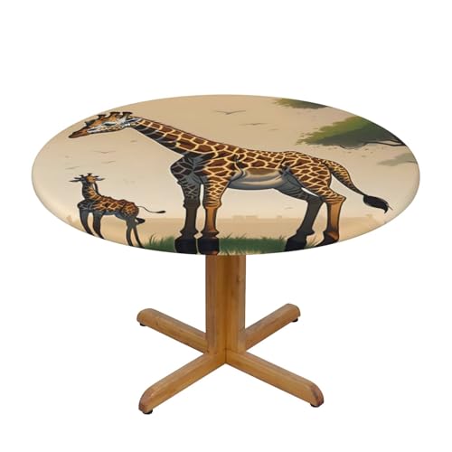 WZYWHJ Runde Tischdecke mit Giraffen-Aufdruck, wasserdicht, knitterfrei, für Esstisch, Dekoration, Tischdecke WZYWHJ Runde Tischdecke mit Giraffen-Aufdruck, wasserdicht, knitterfrei, für Esstisch, Dekoration, Tischdecke von WZYWHJ