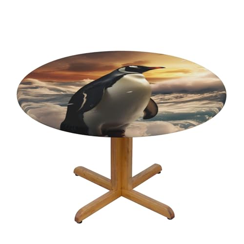 WZYWHJ Runde Tischdecke mit Pinguin-Motiv, wasserdicht, knitterfrei, für Esstisch, Dekoration, Tischdecke WZYWHJ Runde Tischdecke mit Pinguin-Motiv, wasserdicht, knitterfrei, für Esstisch, Dekoration, Tischdecke von WZYWHJ