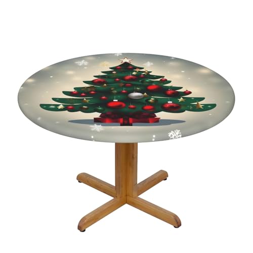 WZYWHJ Runde Tischdecke mit Weihnachtsbaum-Aufdruck, wasserdicht, knitterfrei, für Esstischdekoration, Tischdecke WZYWHJ Runde Tischdecke mit Weihnachtsbaum-Aufdruck, wasserdicht, knitterfrei, für Esstischdekoration, Tischdecke von WZYWHJ