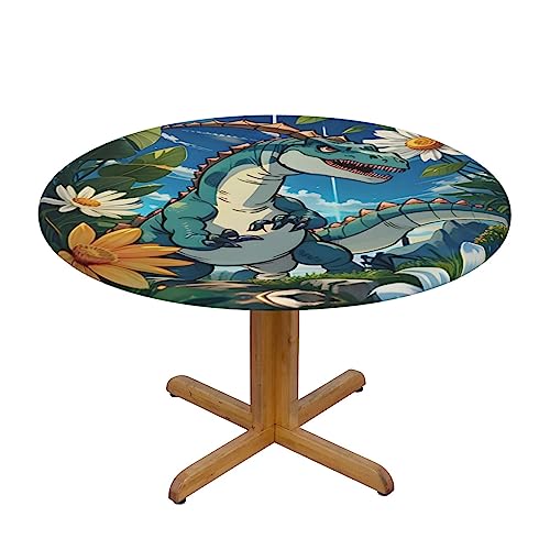 WZYWHJ Runde Tischdecke mit niedlichem Dinosaurier-Druck, wasserdicht, knitterfrei, für Esstischdekoration, Tischdecke WZYWHJ Runde Tischdecke mit niedlichem Dinosaurier-Druck, wasserdicht, knitterfrei, für Esstischdekoration, Tischdecke von WZYWHJ