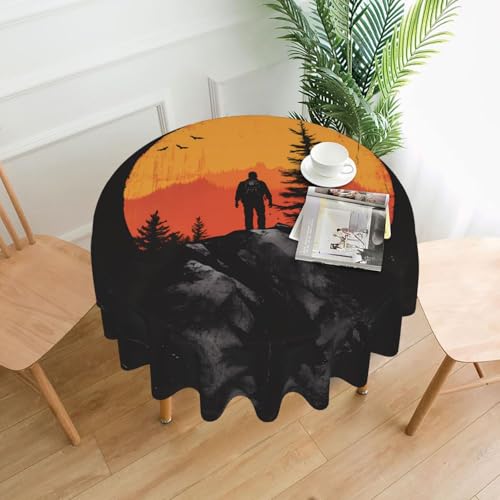 WZYWHJ Runde dekorative Tischdecke mit Silhouettenmuster, 152,4 cm, kann gewaschen und wiederverwendet werden für einen runden Esstisch WZYWHJ Runde dekorative Tischdecke mit Silhouettenmuster, 152,4 cm, kann gewaschen und wiederverwendet werden für einen runden Esstisch von WZYWHJ
