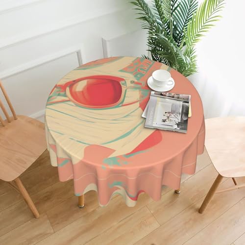 WZYWHJ Runde lange Tischdecke im Retro-Stil mit abstrakten Farbtönen, Anti-Überlauf und knitterfrei, Esstischdecke, 152,4 cm WZYWHJ Runde lange Tischdecke im Retro-Stil mit abstrakten Farbtönen, Anti-Überlauf und knitterfrei, Esstischdecke, 152,4 cm von WZYWHJ