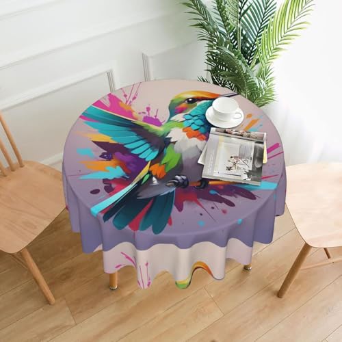 WZYWHJ Runde lange Tischdecke mit Kritzelei-Aufdruck, kein Überlaufen und knitterfrei, Esstischdecke, 152,4 cm WZYWHJ Runde lange Tischdecke mit Kritzelei-Aufdruck, kein Überlaufen und knitterfrei, Esstischdecke, 152,4 cm von WZYWHJ