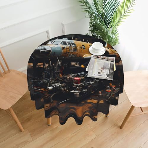 WZYWHJ Runde lange Tischdecke mit Vintage-Flugmaschinen-Druck, Anti-Überlauf und knitterfrei, Esstischdecke, 152,4 cm WZYWHJ Runde lange Tischdecke mit Vintage-Flugmaschinen-Druck, Anti-Überlauf und knitterfrei, Esstischdecke, 152,4 cm von WZYWHJ