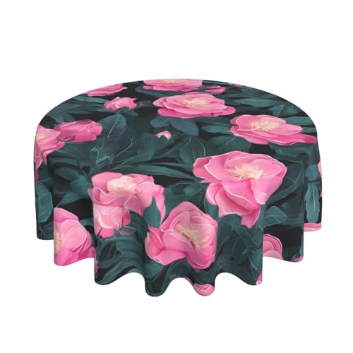 WZYWHJ Runde lange Tischdecke mit Wüstenrosen-Druck, Anti-Überlauf und knitterfrei, Esstischdecke, 152,4 cm WZYWHJ Runde lange Tischdecke mit Wüstenrosen-Druck, Anti-Überlauf und knitterfrei, Esstischdecke, 152,4 cm von WZYWHJ
