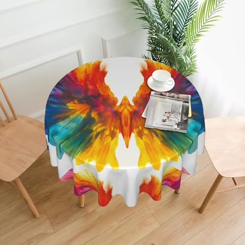 WZYWHJ Runde lange Tischdecke mit schönem Federaufdruck, kein Überlaufen und Knittern, Esstischdecke, 152,4 cm WZYWHJ Runde lange Tischdecke mit schönem Federaufdruck, kein Überlaufen und Knittern, Esstischdecke, 152,4 cm von WZYWHJ