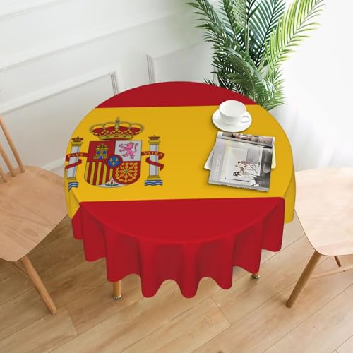 WZYWHJ Runde lange Tischdecke mit spanischer Flagge, Anti-Überlauf und knitterfrei, Esstischdecke, 152,4 cm WZYWHJ Runde lange Tischdecke mit spanischer Flagge, Anti-Überlauf und knitterfrei, Esstischdecke, 152,4 cm von WZYWHJ