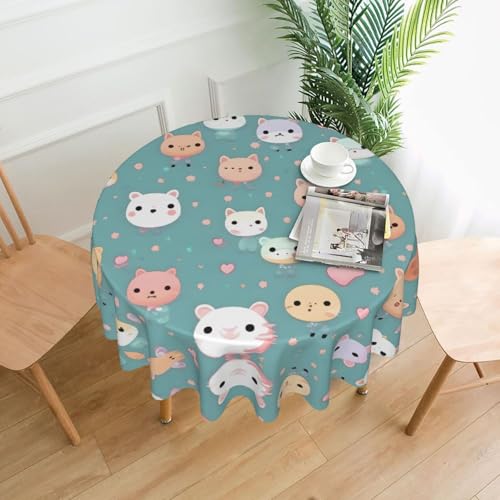 WZYWHJ Runde lange Tischdecke mit süßem Fuchs-Druck, Anti-Überlauf und knitterfrei, Esstischdecke, 152,4 cm WZYWHJ Runde lange Tischdecke mit süßem Fuchs-Druck, Anti-Überlauf und knitterfrei, Esstischdecke, 152,4 cm von WZYWHJ