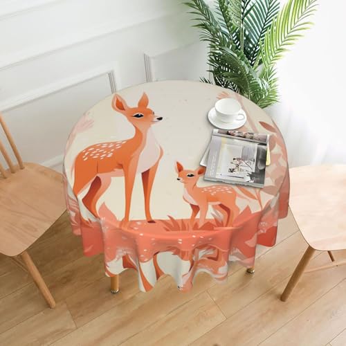 WZYWHJ Runde lange Tischdecke mit süßem Sika-Hirsch-Druck, Anti-Überlauf und knitterfrei, Esstischdecke, 152,4 cm WZYWHJ Runde lange Tischdecke mit süßem Sika-Hirsch-Druck, Anti-Überlauf und knitterfrei, Esstischdecke, 152,4 cm von WZYWHJ