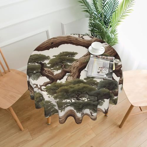 WZYWHJ Runde lange Tischdecke mit versteinertem Eichenmuster, Anti-Überlauf und knitterfrei, Esstischdecke, 152,4 cm WZYWHJ Runde lange Tischdecke mit versteinertem Eichenmuster, Anti-Überlauf und knitterfrei, Esstischdecke, 152,4 cm von WZYWHJ