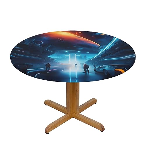 WZYWHJ Science-Fiction-Tischdecke, rund, wasserdicht, knitterfrei, für Esstisch, Dekoration, Tischdecke WZYWHJ Science-Fiction-Tischdecke, rund, wasserdicht, knitterfrei, für Esstisch, Dekoration, Tischdecke von WZYWHJ