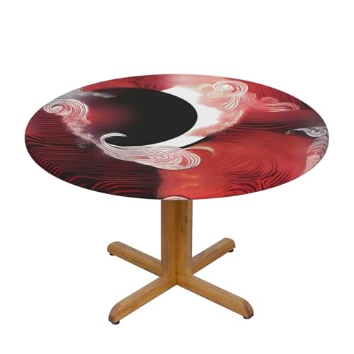 WZYWHJ Tai Chi Tischdecke, abstraktes Muster, rund, wasserdicht, knitterfrei, für Esstisch, Dekoration, Tischdecke WZYWHJ Tai Chi Tischdecke, abstraktes Muster, rund, wasserdicht, knitterfrei, für Esstisch, Dekoration, Tischdecke von WZYWHJ