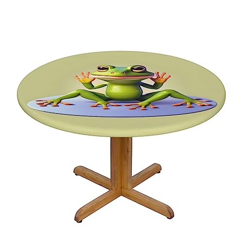 WZYWHJ The Funny Frog Doing Yoga Prints Runde Tischdecke, wasserdicht, knitterfrei, für Esstisch, Dekoration, Tischdecke WZYWHJ The Funny Frog Doing Yoga Prints Runde Tischdecke, wasserdicht, knitterfrei, für Esstisch, Dekoration, Tischdecke von WZYWHJ