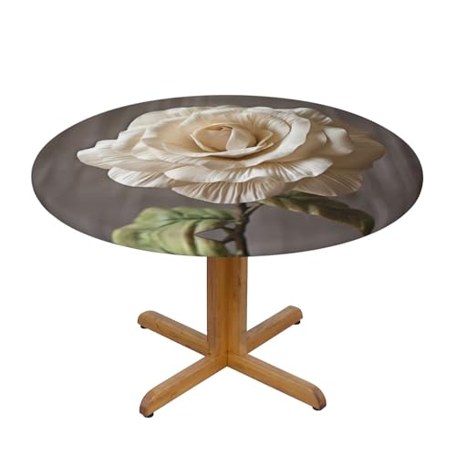 WZYWHJ Tischdecke, rund, Shabby-Rose, Blumenbild, wasserdicht, knitterfrei, für Esstisch, Dekoration, Tischdecke, cremefarben WZYWHJ Tischdecke, rund, Shabby-Rose, Blumenbild, wasserdicht, knitterfrei, für Esstisch, Dekoration, Tischdecke, cremefarben von WZYWHJ
