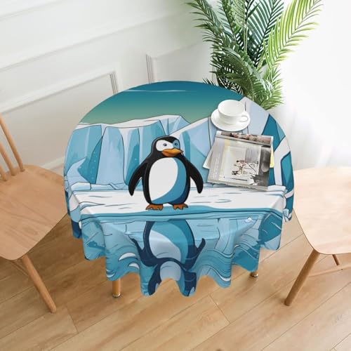 WZYWHJ Tischdecke, rund, lang, Motiv: Pinguin, Antarktis, Eisdruck, Anti-Überlauf, knitterfrei, Esstischdecke, 152,4 cm WZYWHJ Tischdecke, rund, lang, Motiv: Pinguin, Antarktis, Eisdruck, Anti-Überlauf, knitterfrei, Esstischdecke, 152,4 cm von WZYWHJ