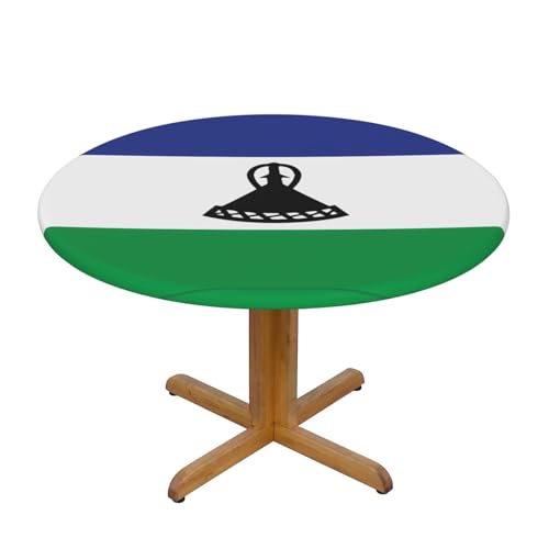 WZYWHJ Tischdecke mit Flagge von Lesotho, rund, wasserdicht, knitterfrei, für Esstisch, Dekoration WZYWHJ Tischdecke mit Flagge von Lesotho, rund, wasserdicht, knitterfrei, für Esstisch, Dekoration von WZYWHJ