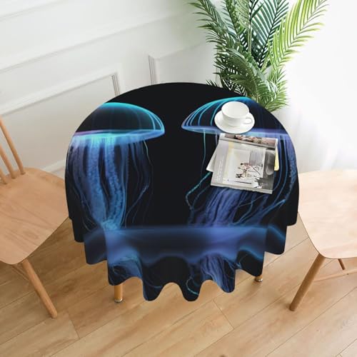 WZYWHJ Transparente Tischdecke mit Quallen-Druck, rund, lang, Anti-Überlauf und knitterfrei, Esstischdecke, 152,4 cm WZYWHJ Transparente Tischdecke mit Quallen-Druck, rund, lang, Anti-Überlauf und knitterfrei, Esstischdecke, 152,4 cm von WZYWHJ