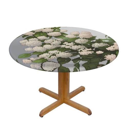 WZYWHJ Viburnum Tischdecke mit Blackhaw-Muster, rund, wasserdicht, knitterfrei, für Esstisch, Dekoration, Tischdecke von WZYWHJ
