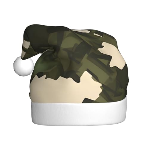 WZYWHJ Weihnachtsmütze für Erwachsene – Ornament-Stirnband für Feiertage, Partys und Kostümveranstaltungen, Armee-Camouflage-Drucke von WZYWHJ
