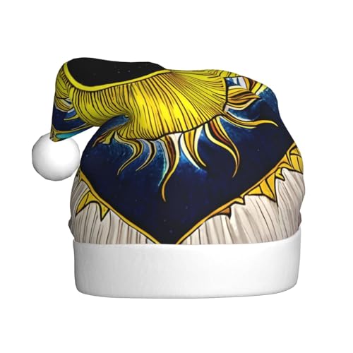 WZYWHJ Weihnachtsmütze für Erwachsene – Ornament-Stirnband für Feiertage, Partys und Kostümveranstaltungen, Cartoon-Herz-Sonnendrucke von WZYWHJ